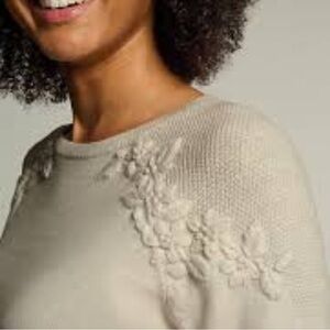 J. Jill Cozy Luxe Hand-Embroidered Pullover Sweater, XL